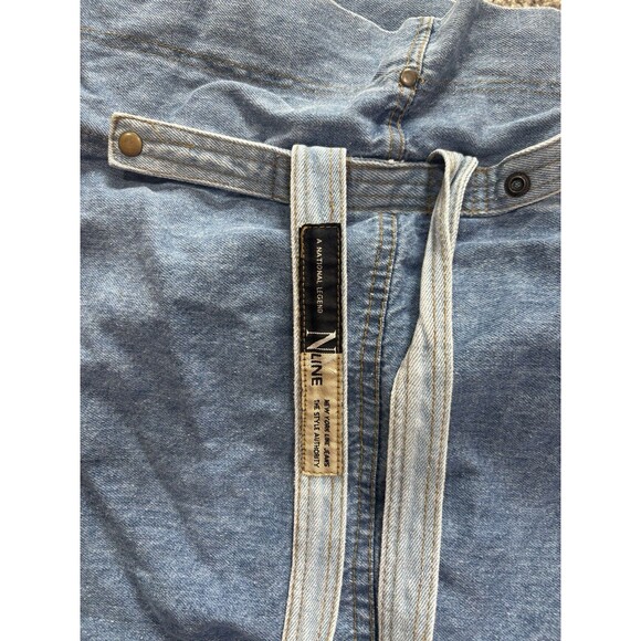 New York Line Vintage 90s Shoulder Bag Denim Backpack Hobo Blue Jeans - Picture 3 of 6